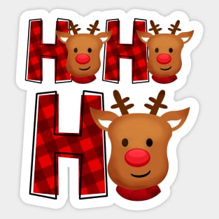 ho ho ho christmas reindeer Sticker